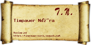 Timpauer Nóra névjegykártya